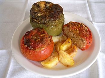 A plate of the popular (summer) greek food Gem...