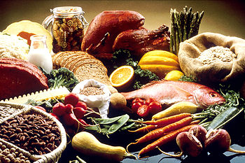 English: This image shows a display of healthy...